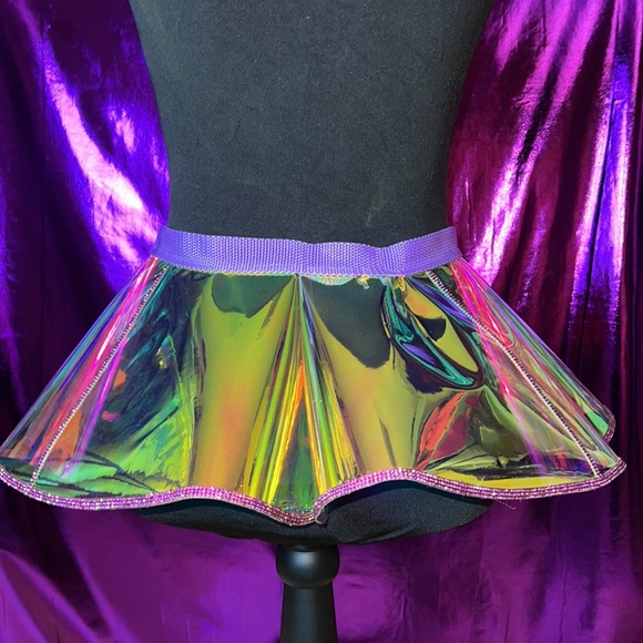New Clear Iridescent RAVE SKIRT by Crafts by Sandy - Picture 6 of 11